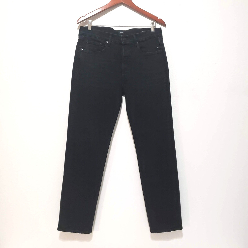 Edwin Jeans Womens SIZE 30 Hana Black Classic Tapered Button Fly Stretch Denim